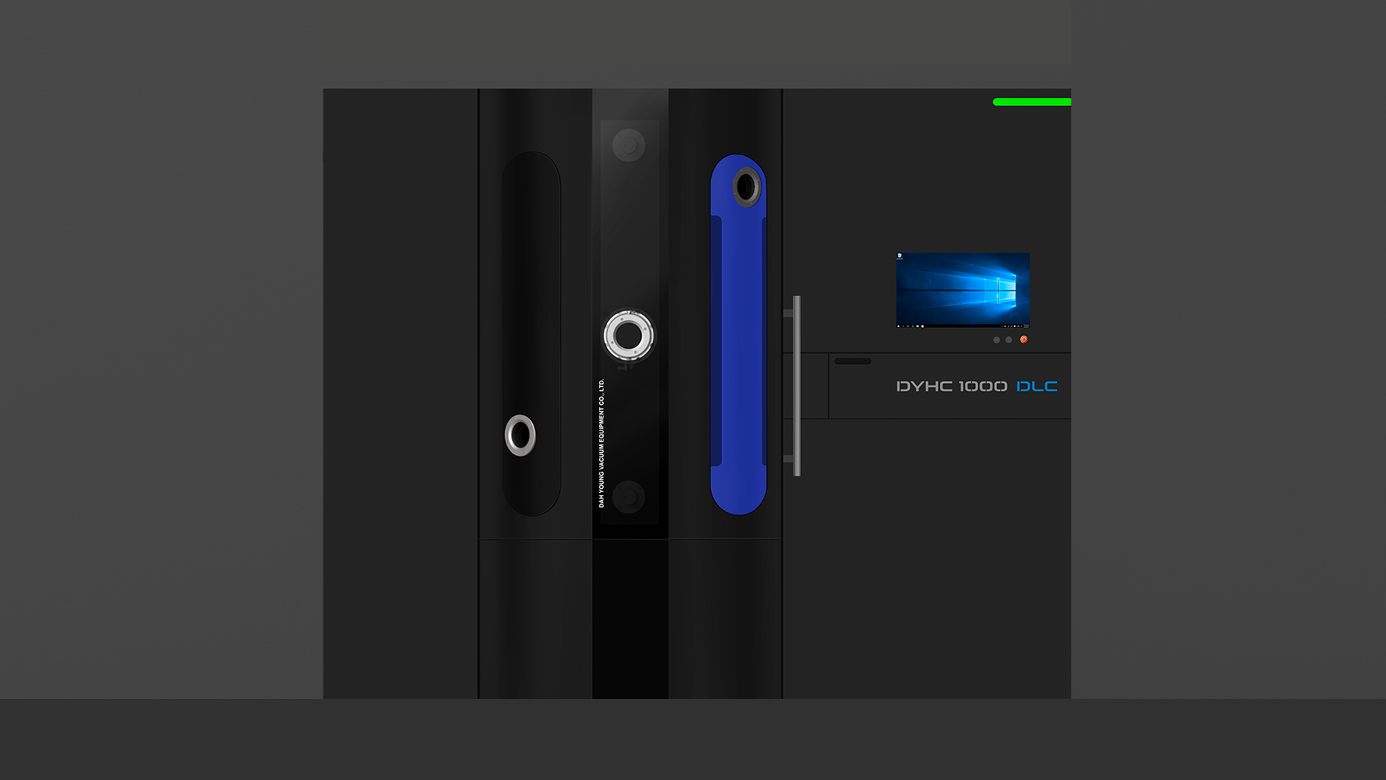 真空鍍膜機設計-大永真空DAHYOUNG高階DLC設備優化 複合門蓋板金機構設計-腔體大門整合小門開發實務 形碩板金設計-真空鍍膜設備品牌家族化識別設計 高階工業設備3D工程模擬-板金平整度與散熱孔規劃