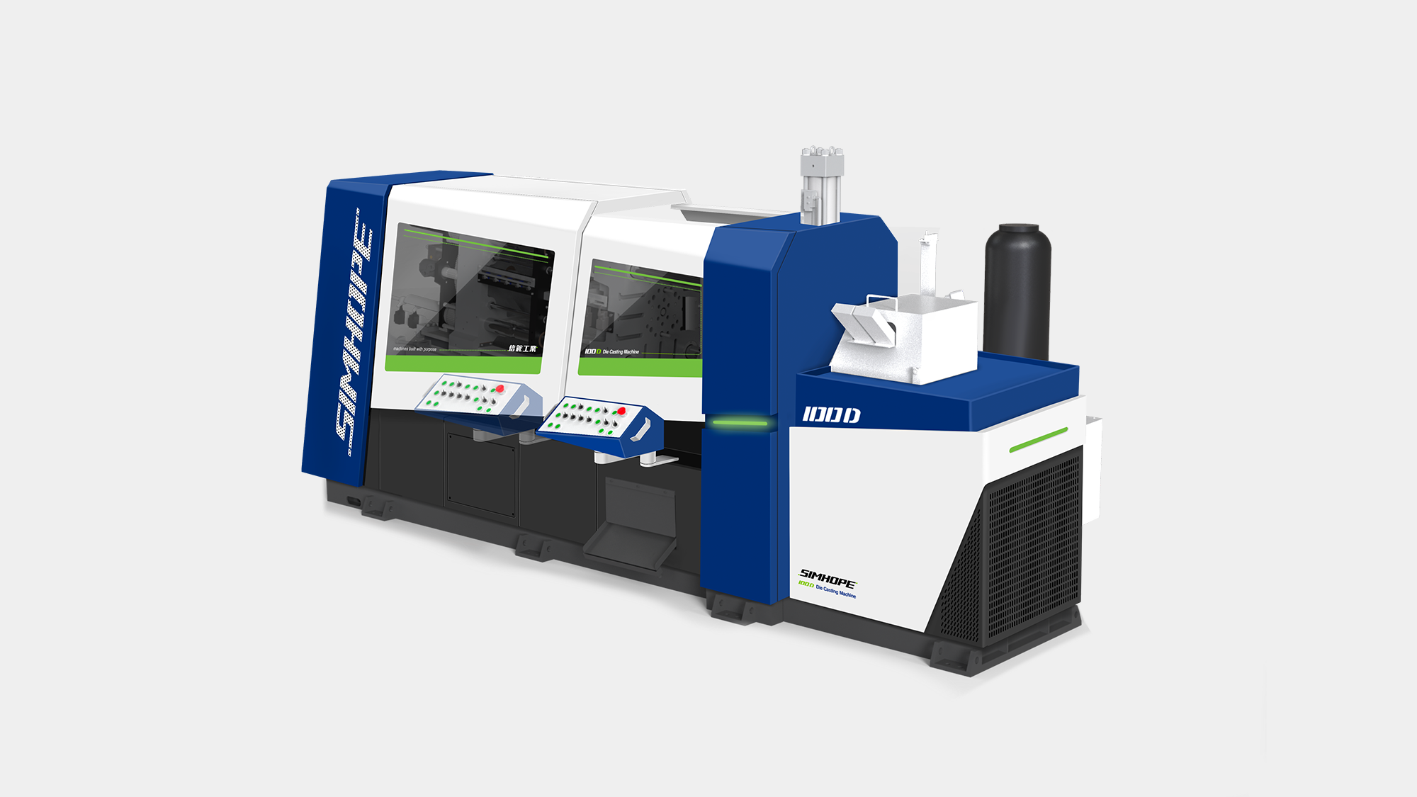 壓鑄機工業設計-重型機械板金研發-熱室鋅合金壓鑄機-信鋐工業-鷗翼門機構設計-板金設計公司-DFM可製造性設計-形碩板金設計-工業設備人機介面