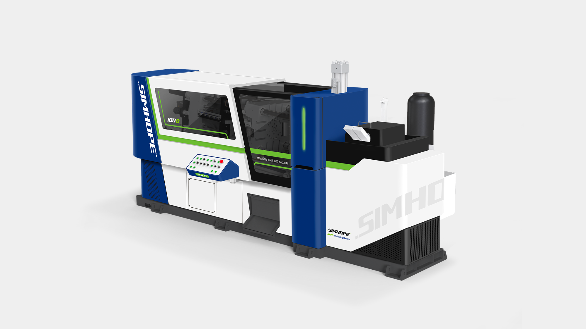 壓鑄機工業設計-重型機械板金研發-熱室鋅合金壓鑄機-信鋐工業-鷗翼門機構設計-板金設計公司-DFM可製造性設計-形碩板金設計-工業設備人機介面