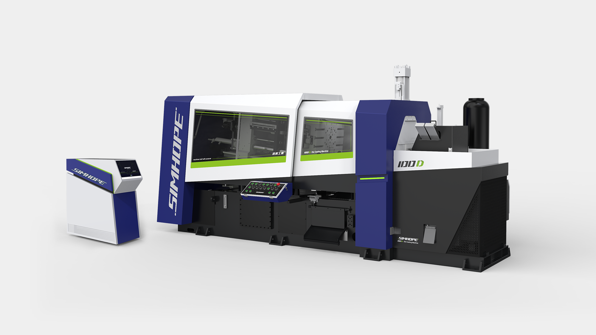 壓鑄機工業設計-重型機械板金研發-熱室鋅合金壓鑄機-信鋐工業-鷗翼門機構設計-板金設計公司-DFM可製造性設計-形碩板金設計-工業設備人機介面
