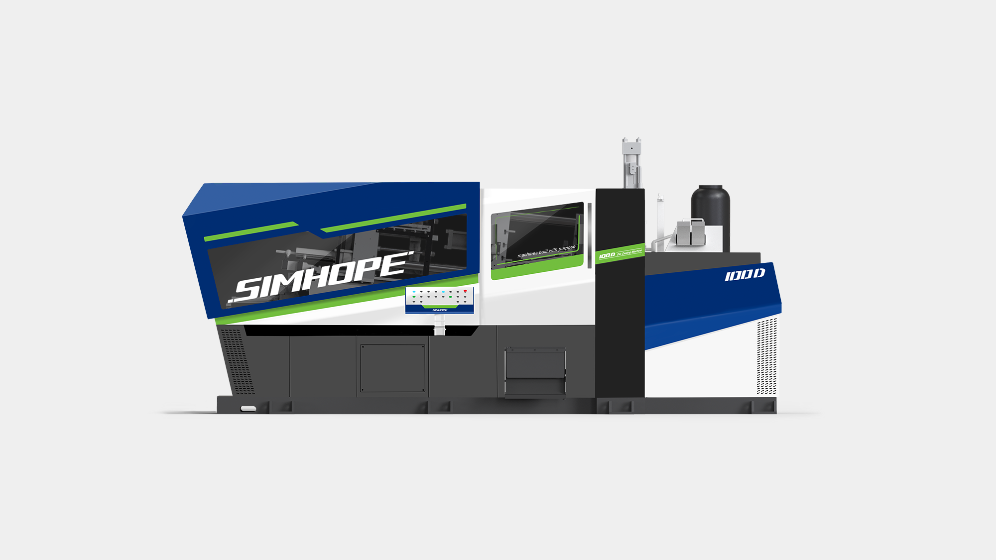 壓鑄機工業設計-重型機械板金研發-熱室鋅合金壓鑄機-信鋐工業-鷗翼門機構設計-板金設計公司-DFM可製造性設計-形碩板金設計-工業設備人機介面