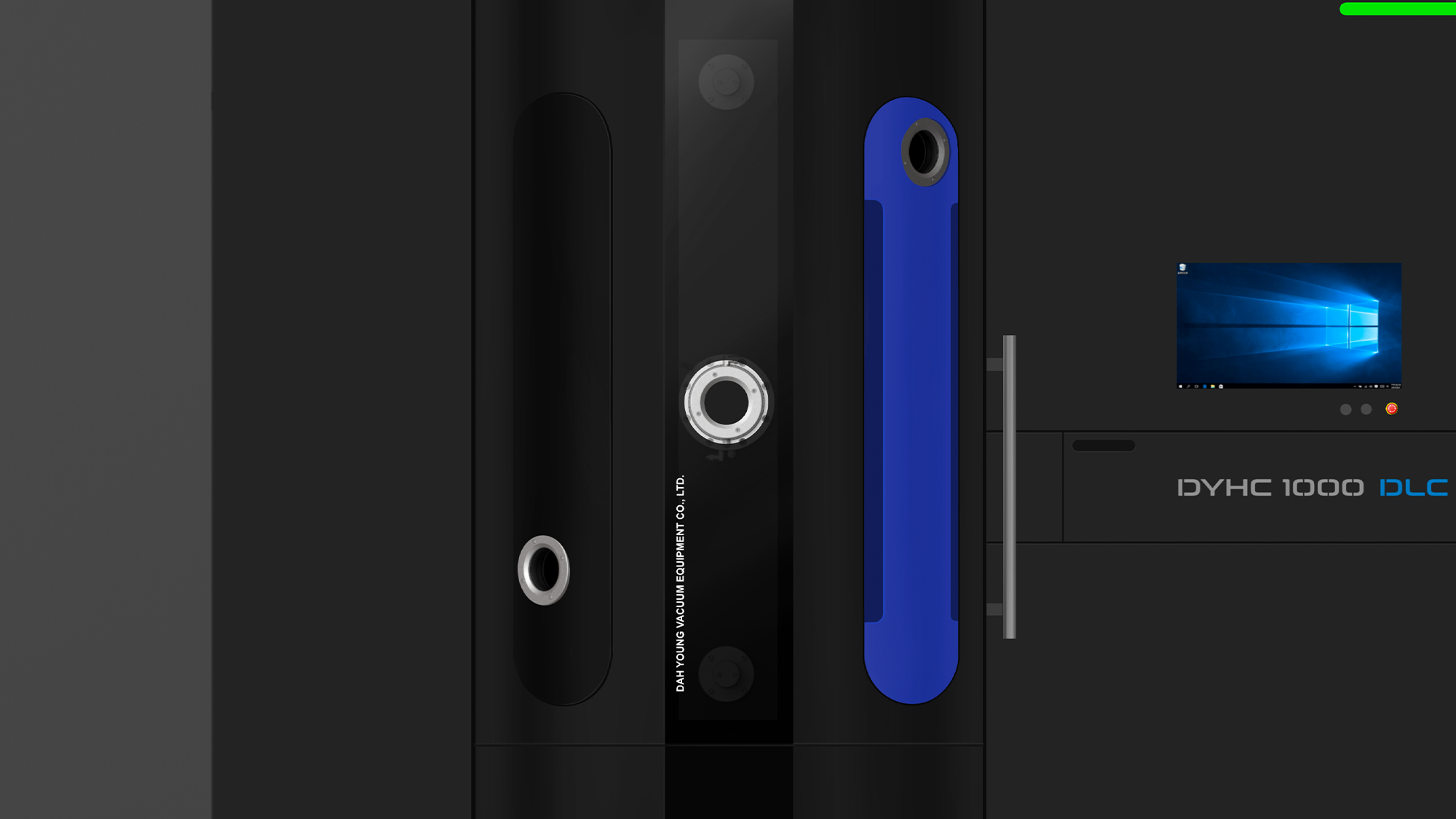 真空鍍膜機設計-大永真空DAHYOUNG高階DLC設備優化 複合門蓋板金機構設計-腔體大門整合小門開發實務 形碩板金設計-真空鍍膜設備品牌家族化識別設計 高階工業設備3D工程模擬-板金平整度與散熱孔規劃